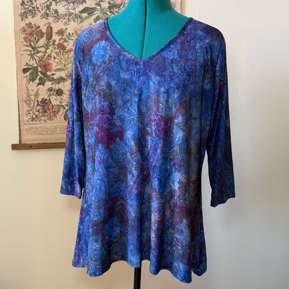 Whimsy Blue & Purple Blouse